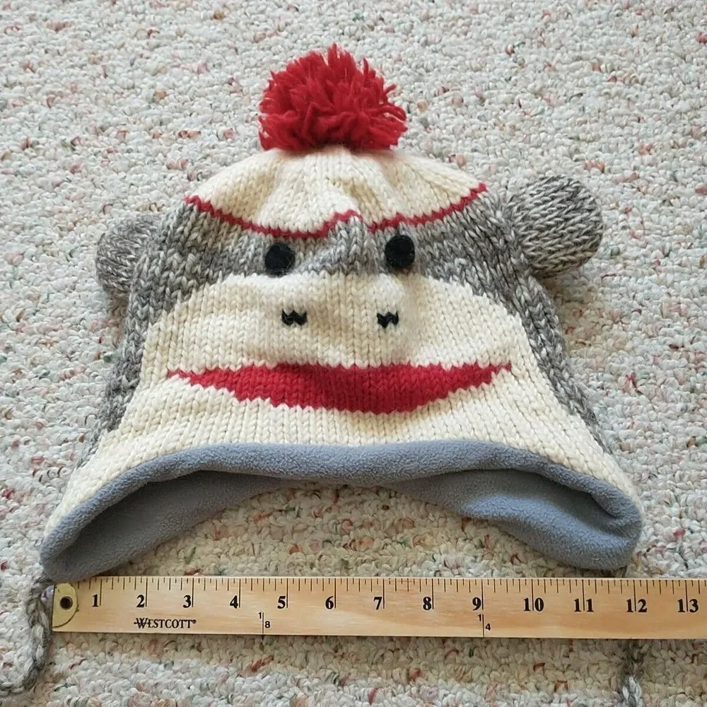 Nirvana Designs Ear Flap Hat Teen Child OS Multicolor Wool Lined Handmade Nepal